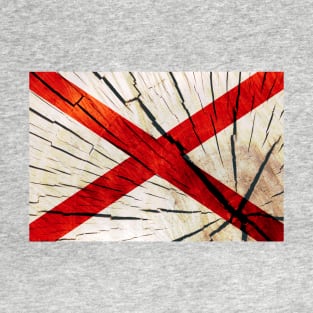 Flag of Alabama – Tree Trunk Wood T-Shirt